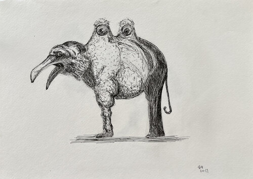&3f7 / The body in pieces finds its unity in the image of the other - {$M} di Leni Smoragdova, Disegno in vendita su Singulart