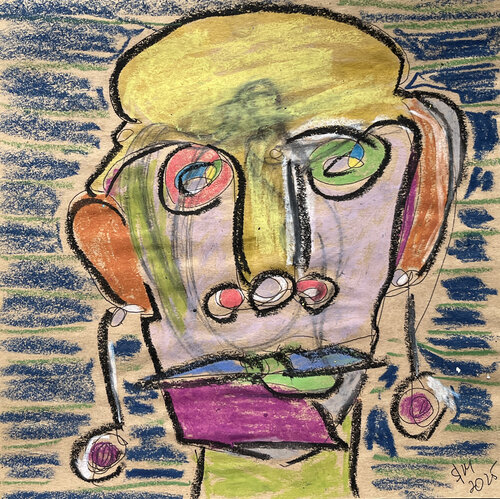 @8,j, / Back to the Future - {$M} di Leni Smoragdova, Opera su carta in vendita su Singulart