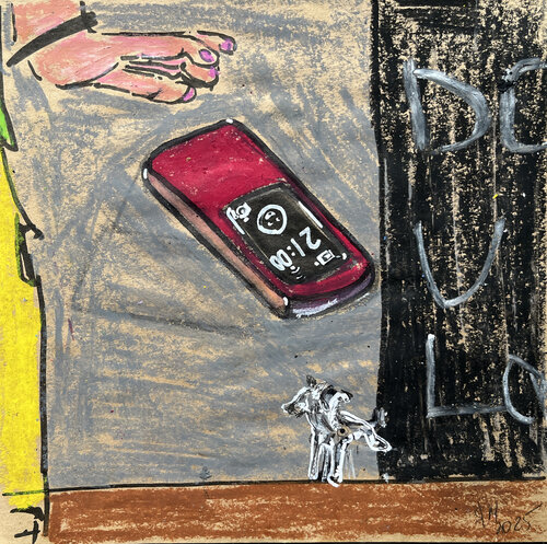 1a,j, / Back to the Future - {$M} di Leni Smoragdova, Opera su carta in vendita su Singulart