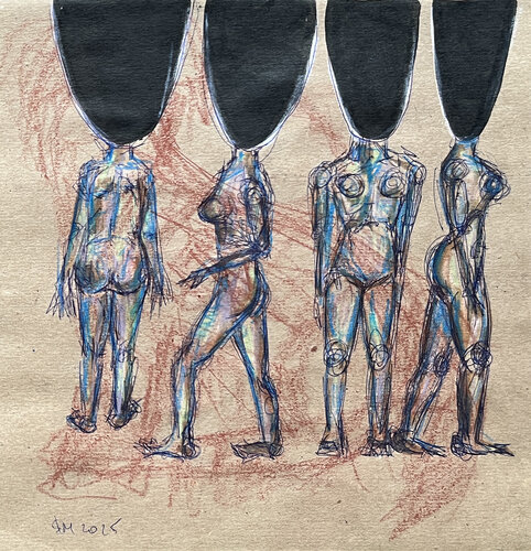 ":1q, / Back to the Future - {$M} di Leni Smoragdova, Opera su carta in vendita su Singulart