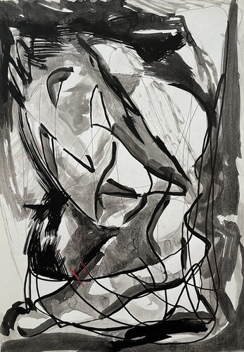 7r32 / White Silence, Black Scripture - {$M} di Leni Smoragdova, Pittura in vendita su Singulart