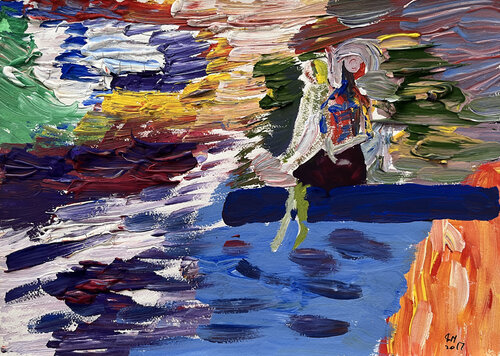 9j52 / After the Kiss- {$M} di Leni Smoragdova, Pittura in vendita su Singulart