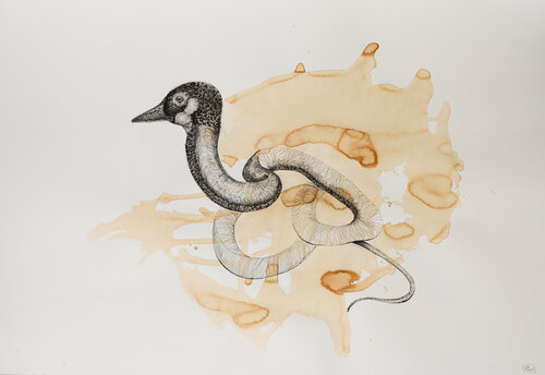 The body in pieces finds its unity in the image of the other: Let's play the Gods van Leni Smoragdova, Tekening te koop op Singulart