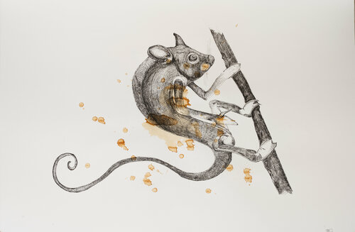 The body in pieces finds its unity in the image of the other: Let's play the Gods van Leni Smoragdova, Tekening te koop op Singulart