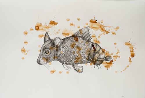 The body in pieces finds its unity in the image of the other: Let's play the Gods van Leni Smoragdova, Tekening te koop op Singulart