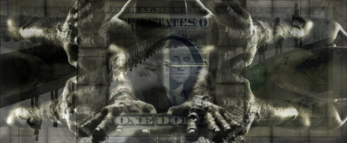 A Portrait of power- what can't be washed: Dollar: The Imaginary, The Symbolic, The Real {$M} van Leni Smoragdova, Digitaal te koop op Singulart