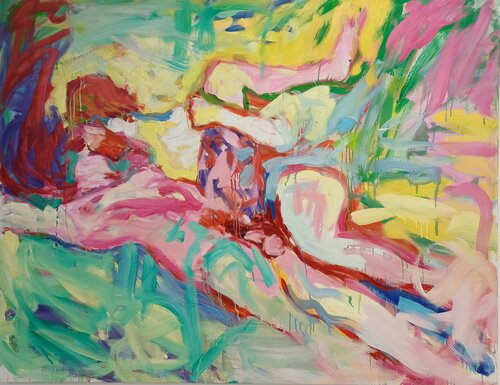 "Pareja en la naturaleza" van Jorge Nava, Schilderij te koop op Singulart
