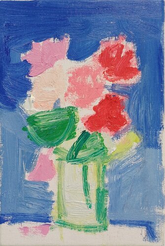 Jarrón con flores par Jorge Nava, Peinture en vente sur Singulart