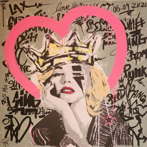 Marilyn Graffity wall by Erick Artik, 油畫 for Sale on Singulart
