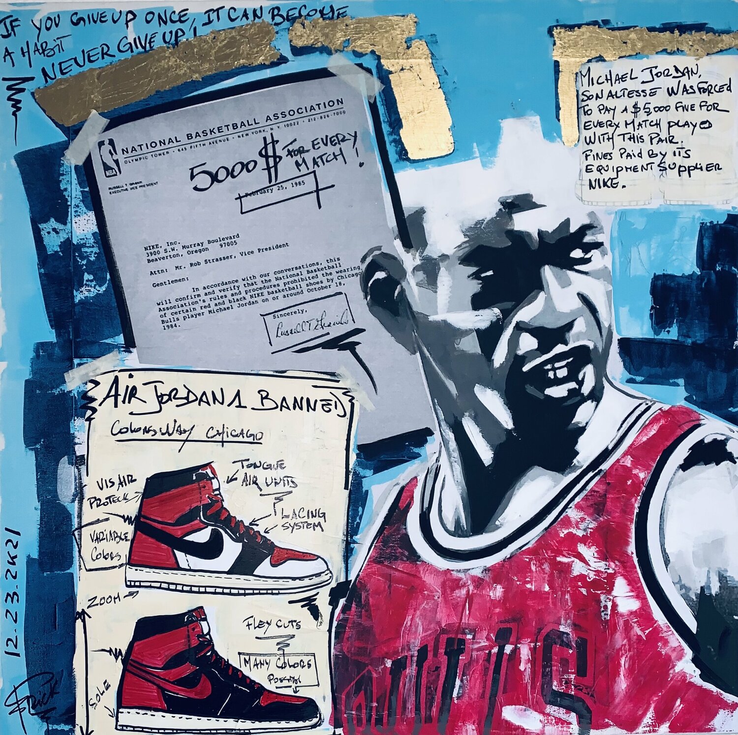 Micheal Jordan banned by Erick Artik (2021) Painting Acrylic