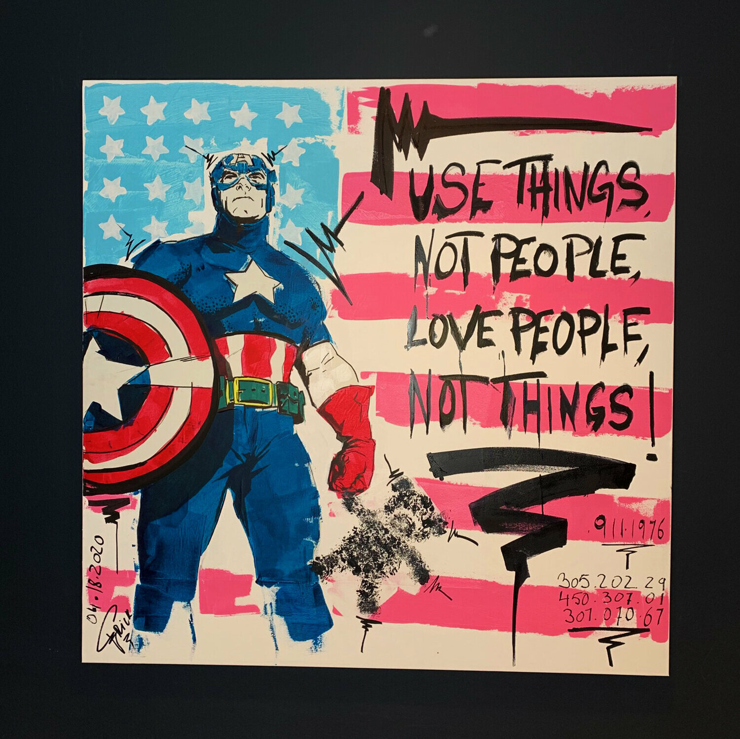 Captain America, YOU ARE MY PEOPLE ! Erick Artik Originalgemälde zu verkaufen