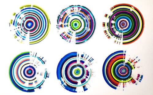 Disques No 32 von Eleni Pratsi, Malerei kaufen auf Singulart