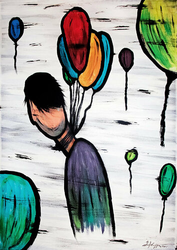 Balloons by Vito Difilippo, Painting for Sale on Singulart