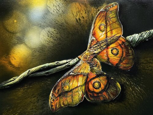 Night butterfly di Selene's Art, Pittura in vendita su Singulart