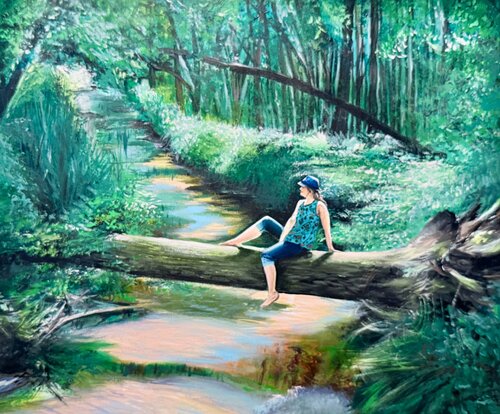 Landscape #61 (the living bridge) by Selene's Art, Painting for Sale on Singulart