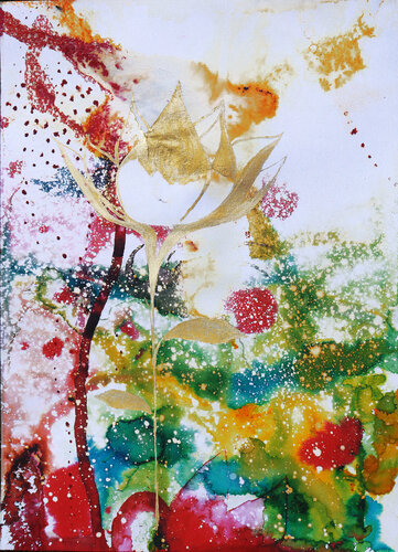 Cuando  la  mano  derecha  del  hombre  material  toma el  loto par Arturo Prins, Œuvre sur papier en vente sur Singulart