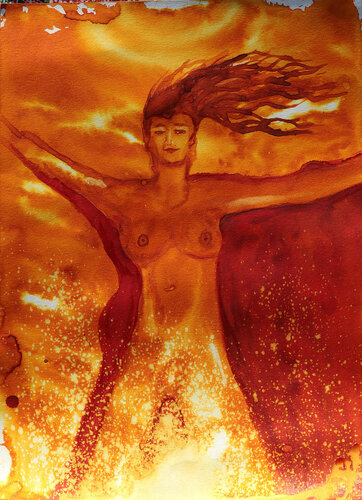 Sibila, y Tus fuegos Felices di Arturo Prins, Opera su carta in vendita su Singulart