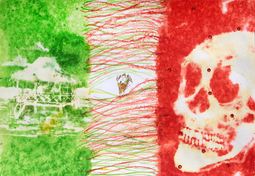 De pura vida, impura muerte van Arturo Prins, Werk op papier te koop op Singulart