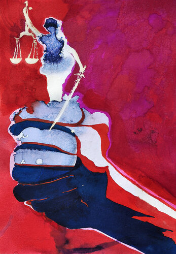 Justicia, Dios la dé, porque entre los hombres no se ve von Arturo Prins, Malerei kaufen auf Singulart