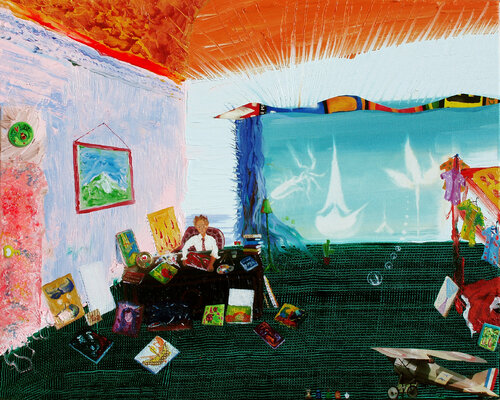 Lucas, pintor-niño- ¡endemoniado pintor! de Arturo Prins, Pintura a la venta en Singulart