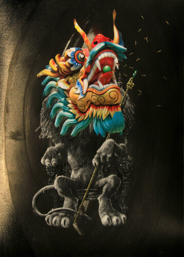 El rugiente terrible, el débil di Arturo Prins, Opera su carta in vendita su Singulart