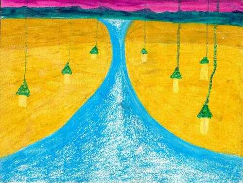 Acariciando tu cielo par Arturo Prins, Dessin en vente sur Singulart