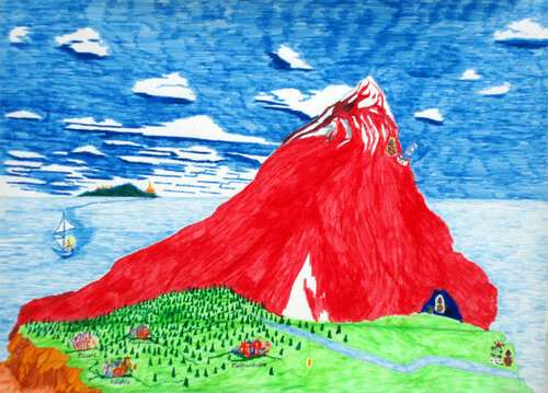 Kalapavatara 353b El Sadhaka regresa a una montaña nevada llamada Kakari by Arturo Prins, Drawing for Sale on Singulart
