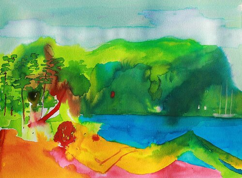 "Adieu Côte d'Azur, au revoir Marie par Arturo Prins, Œuvre sur papier en vente sur Singulart