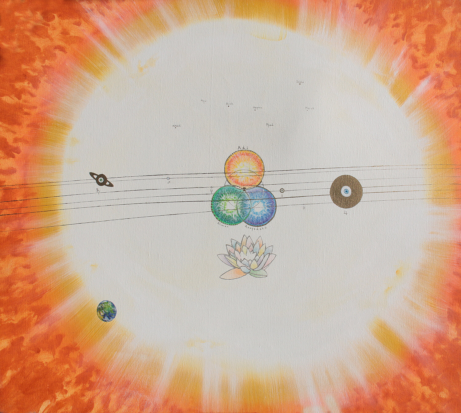 Solus o El Gran Hombre en los Cielos Arturo Prins Originalgemälde zu verkaufen