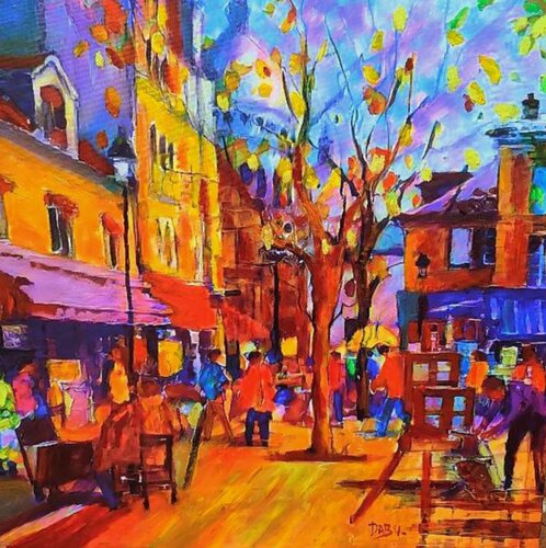PARIS..PLACE DU TERTRE di Daniel Burgraeve, Pittura in vendita su Singulart