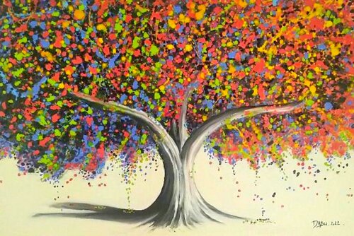 L ARBRE DE JOIE..DE VIE. par Daniel Burgraeve, Peinture en vente sur Singulart