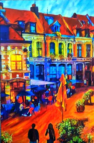 PLACE AUX OIGNONS..LILLE..FRANCE.. de Daniel Burgraeve, Pintura a la venta en Singulart