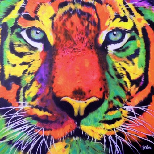 TIGRE COLORS par Daniel Burgraeve, Peinture en vente sur Singulart