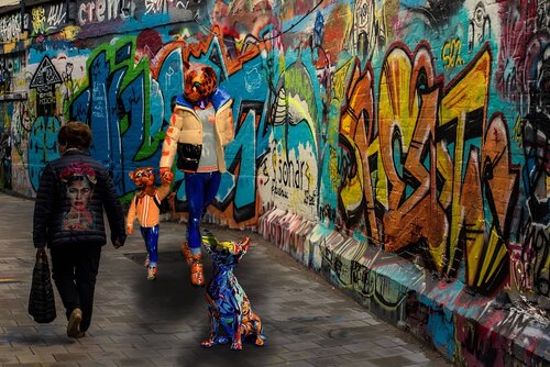 STREET ART RUE 2 van Daniel Burgraeve, Digitaal te koop op Singulart