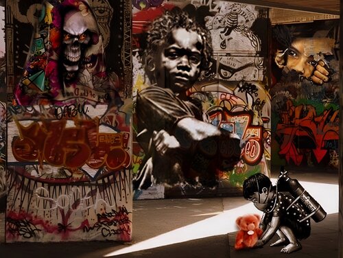 STREET ART RUE 3 van Daniel Burgraeve, Digitaal te koop op Singulart