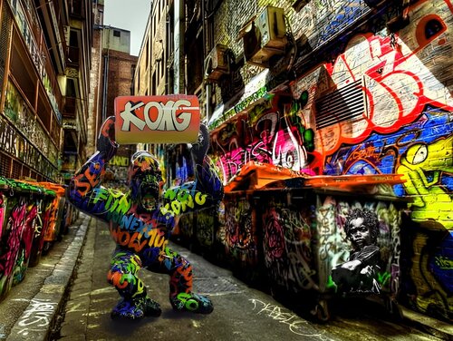 STREET ART RUE 5 van Daniel Burgraeve, Digitaal te koop op Singulart