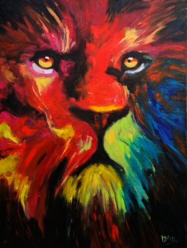 LION COLORS von Daniel Burgraeve, Malerei kaufen auf Singulart