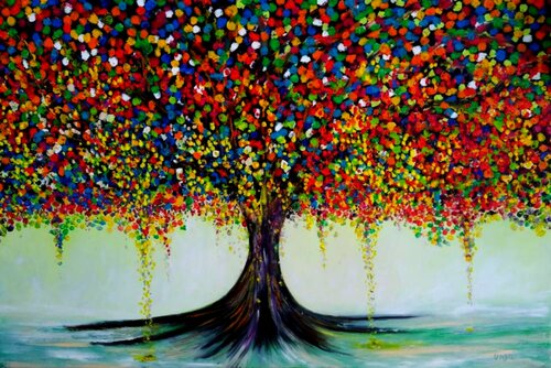 ARBRE DE VIE.ARBRE DE JOIE. di Daniel Burgraeve, Pittura in vendita su Singulart