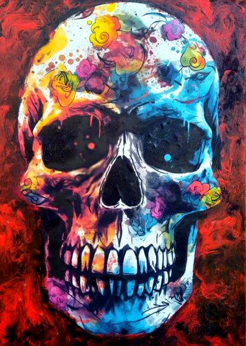 TETE DE MORT.1. van Daniel Burgraeve, Schilderij te koop op Singulart