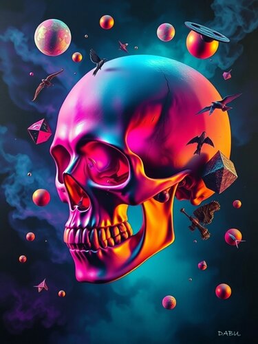 TETE DE MORT de Daniel Burgraeve, Digital a la venta en Singulart