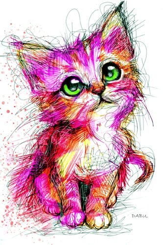 PETIT CHAT de Daniel Burgraeve, Dibujo a la venta en Singulart