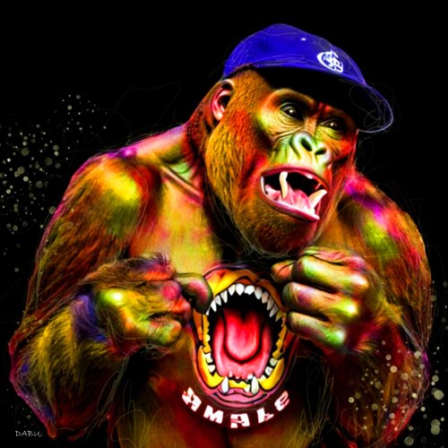 GORILLE COLORS di Daniel Burgraeve, Digitale in vendita su Singulart