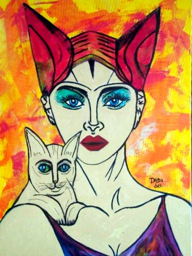 FEMME CHAT von Daniel Burgraeve, Malerei kaufen auf Singulart