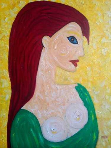 FEMME AUX CHEVEUX ROUGES von Daniel Burgraeve, Malerei kaufen auf Singulart