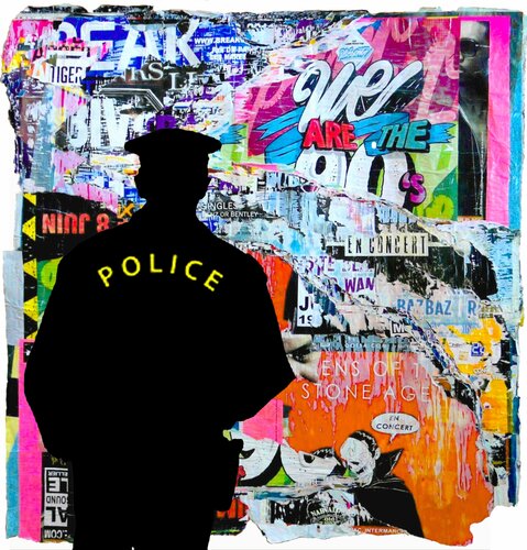 STREET ART, POLICE 1..    3/10 di Daniel Burgraeve, Pittura in vendita su Singulart