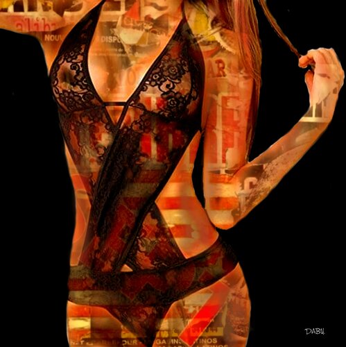 FEMME,NU,DESSOUS CHIC...1/10 par Daniel Burgraeve, Autres supports en vente sur Singulart