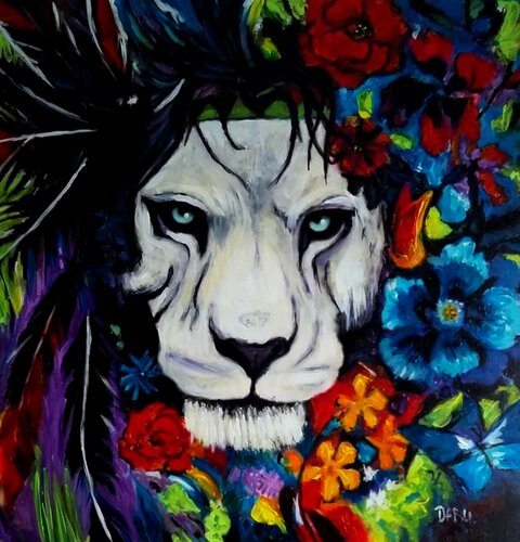 ANIMAUX, LION di Daniel Burgraeve, Pittura in vendita su Singulart