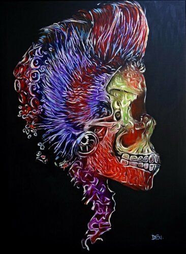 TETE DE MORT, POP ART.. de Daniel Burgraeve, Pintura a la venta en Singulart