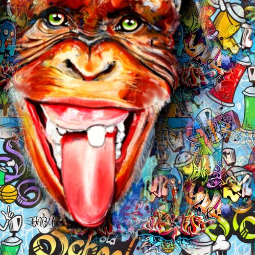 STREET ART, GRAFFITI, SINGE EN ÉTÉ, by Daniel Burgraeve, Other Media for Sale on Singulart