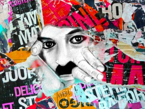 CHARLOT,CHARLY CHAPLIN,STREET ART,POP ART,AFFICHES, by Daniel Burgraeve, 기타 매체 for Sale on Singulart